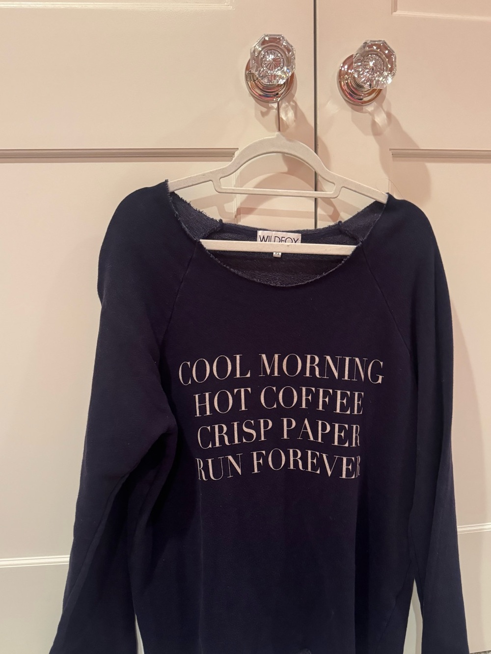 Wildfox Navy 'Cool Morning' Graphic Sweatshirt